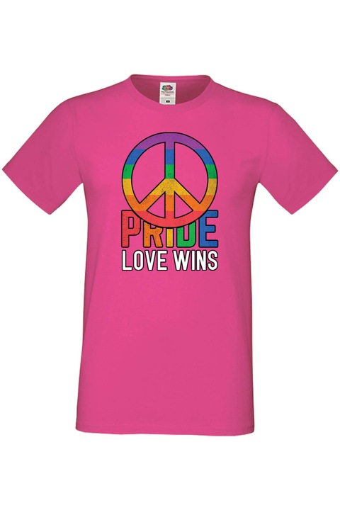 Мъжка Тениска София прайд LGBTQ Sofia Pride Tralala Pride Love Always Win, Розов, XL