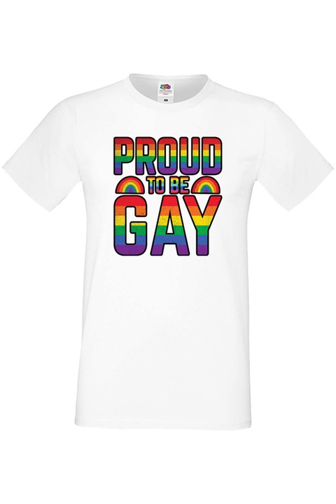 Férfi póló Budapest Pride felvonulás LGBTQ Tralala Proud To Be Gay, Fehér