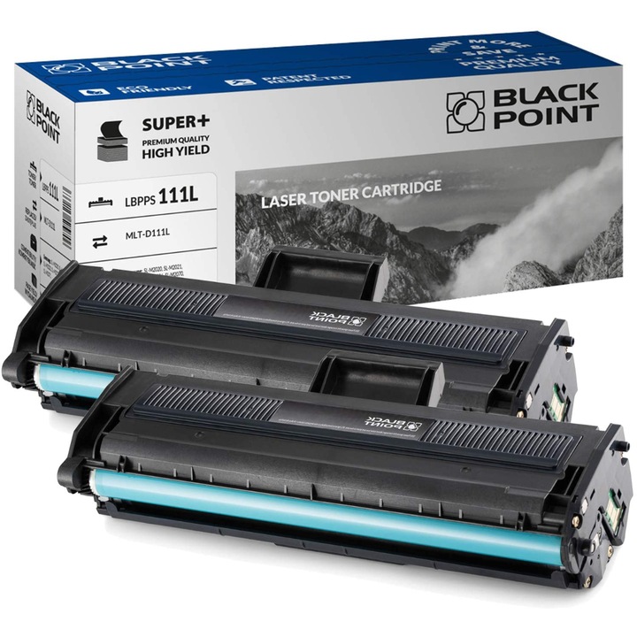 Black Point, 2 db MLT-D111L toner, kompatibilis a Samsung SL-M2022 / SL-M2022W / SL-M2070 / SL-M2070F / SL-M2070FW / SL-M2070W / Xpress SL-M2026W / SL-M2026 készülékekkel , Fekete