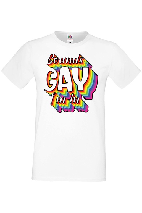 Férfi póló Budapest Pride felvonulás LGBTQ Tralala Sounds Gay I'm In, Fehér