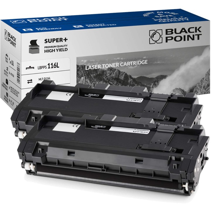 Black Point, 2 db MLT-D116L toner, kompatibilis a Samsung SL-M2625 / SL-M2825ND / SL-M2825DW / SL-M2675FN / SL-M2875FD / SL-M2875FW / SL-M25FW / SL-M25FW / SL-M28F , Fekete