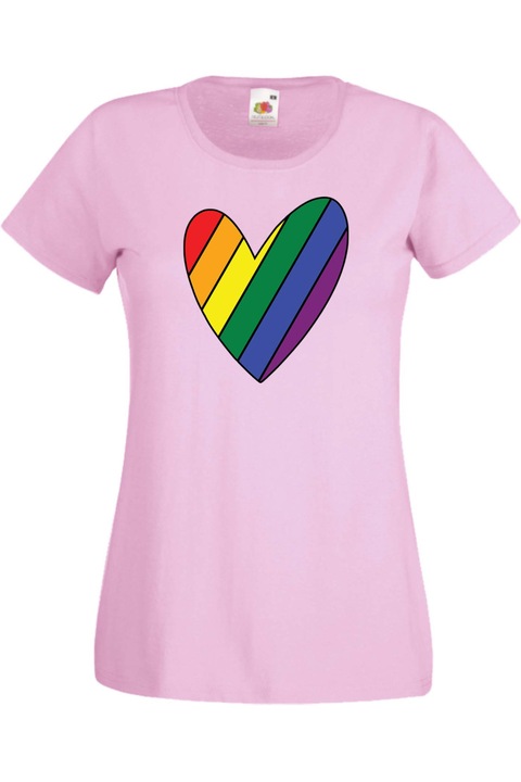 Női póló Budapest Pride felvonulás LGBTQ LGBT Tralala Rainbow Heart, Rózsaszín