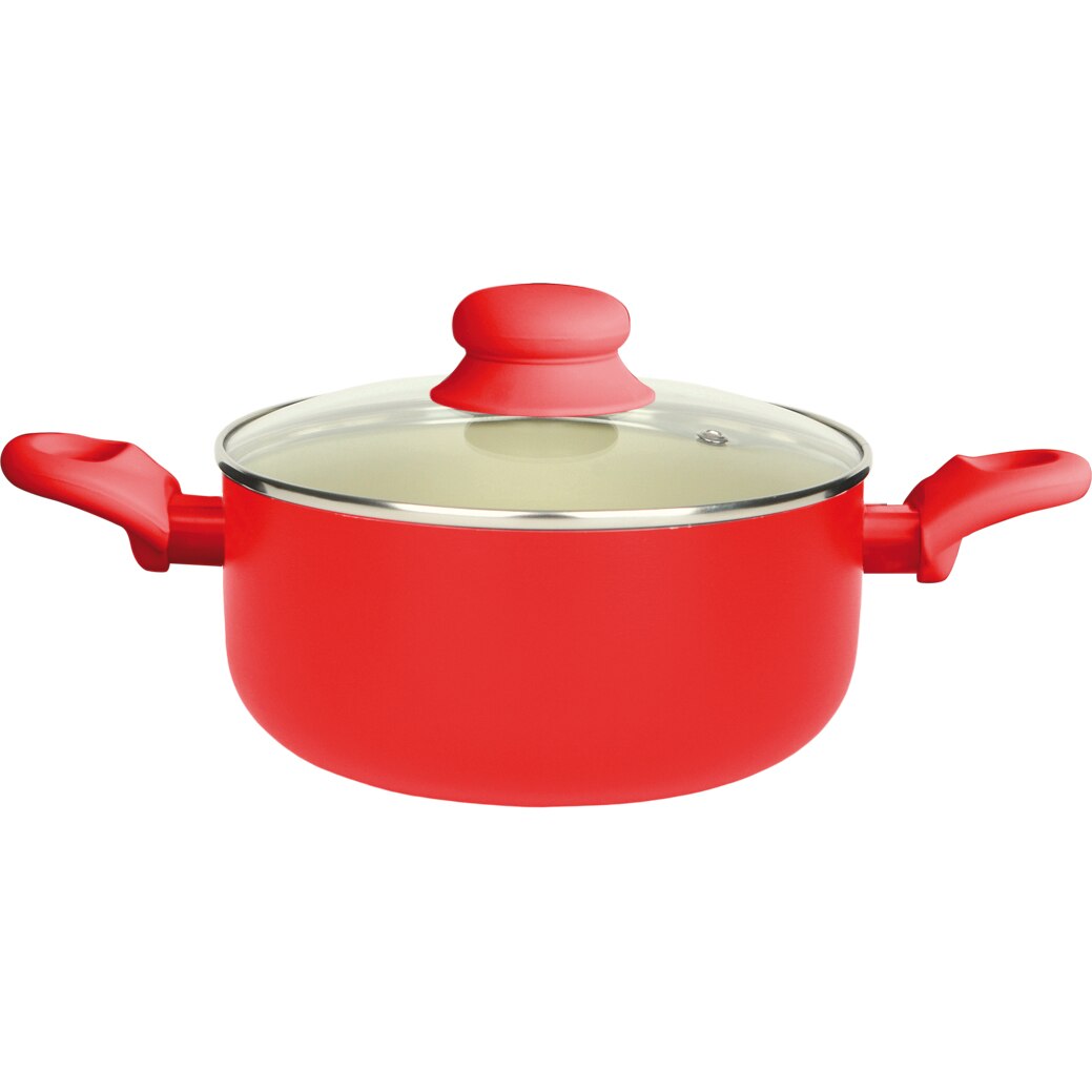 Oala cu invelis ceramic Ambition, 20 cm, Rosu