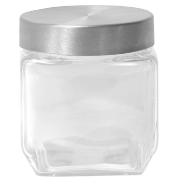 Borcan patrat cap inox Domotti, 1,2l Borcan patrat cap inox Domotti, 1,2l