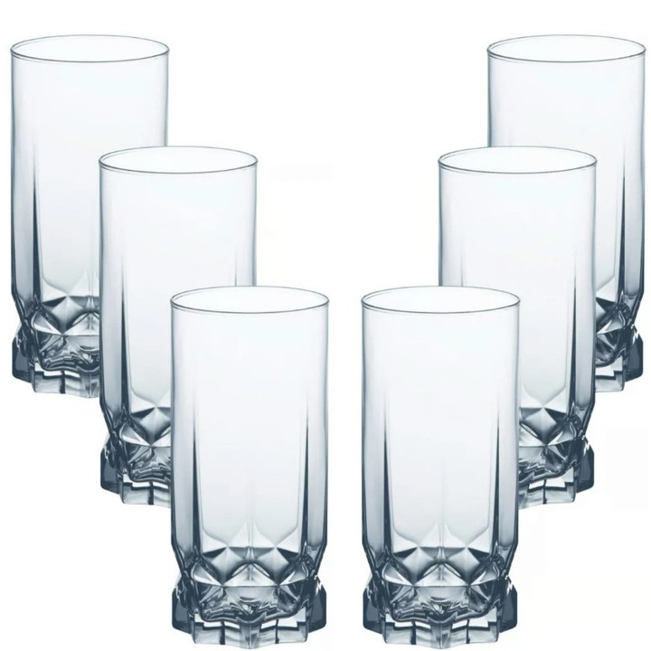 Комплект 6 чаши long drink Ambition Diamond, 325 мл, Стъкло