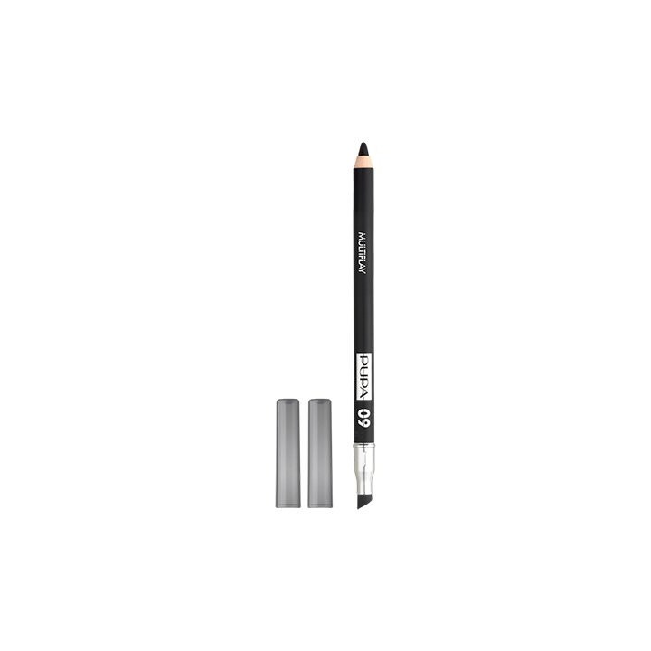 Creion ochi cu pensula Pupa Milano Multiplay, nuanta 09 Deep Black, 0.8gr