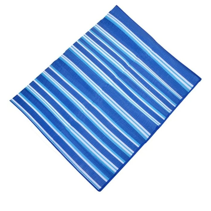 Rogojina pentru plaja, alb/albastru, 180x150 cm