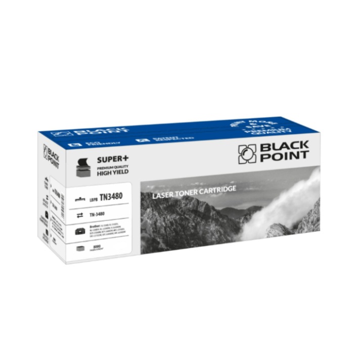 Black Point, 2 db TN-3480 toner, kompatibilis a Brother HL L5000D / L5100DN / L5200DW / L6400DW / L6300DW / DCP L5500DN / L6600DW / MFC-L5700DN / L5750DW / L6800DW / L6900DW készülékekkel, fekete