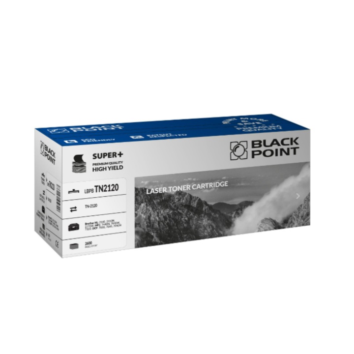 Black Point, 2 db TN-2120 toner készlet, kompatibilis a Brother HL 2140 / 2150N / 2170W / MFC 7440N / 7840W / 7320 / DCP 7030/7040 / 7045N nyomtatóval, fekete