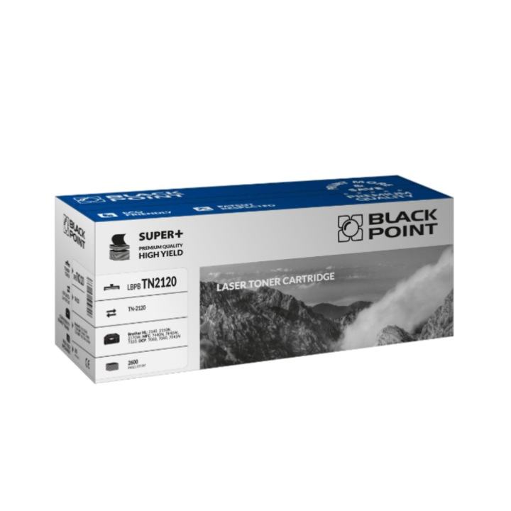 Black Point, TN-2120 toner, kompatibilis a Brother HL 2140 / 2150N / 2170W / MFC 7440N / 7840W / 7320 / DCP 7030/7040 / 7045N, fekete