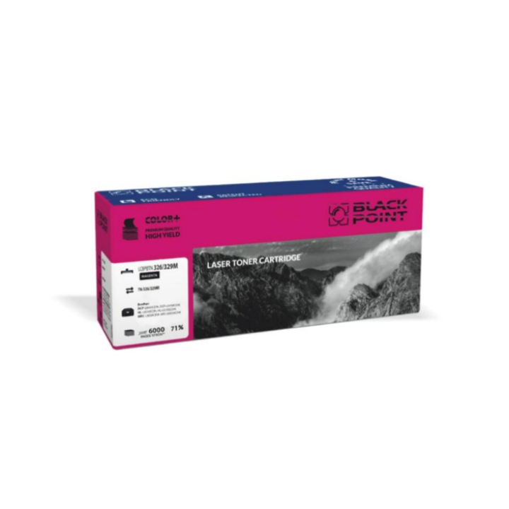 Black Point, TN-326/329 toner, kompatibilis a Brother HL L8350CDW / L8250CDN / MFC L8850CDW / L8650CDW / DCP L8400CDN / L8450CDW készülékkel, bíbor