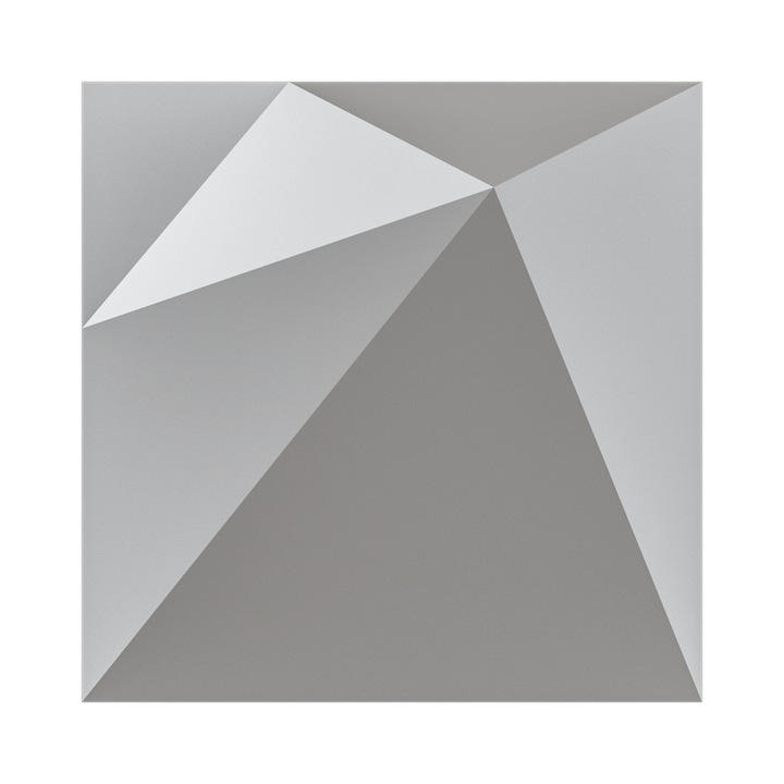 Panou decorativ de perete model PENTA, 3D Wall, Argintiu, 1 mp