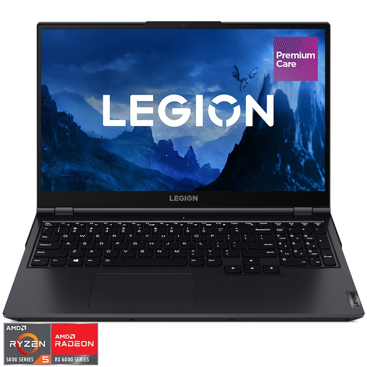 Лаптоп Gaming Lenovo Legion 5 15ACH6A, AMD Ryzen™ 5 5600H, 15.6", Full HD, RAM 16GB, 512GB SSD, AMD Radeon™ RX 6600M 8GB, no OS, Phantom Blue