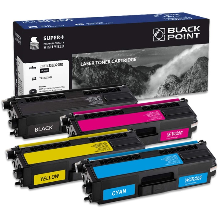 Black Point, 4 db TN-326/329 toner, kompatibilis a Brother HL L8350CDW / L8250CDN / MFC L8850CDW / L8650CDW / DCP L8400CDN / L8450CDW nyomtatóval, többszínű