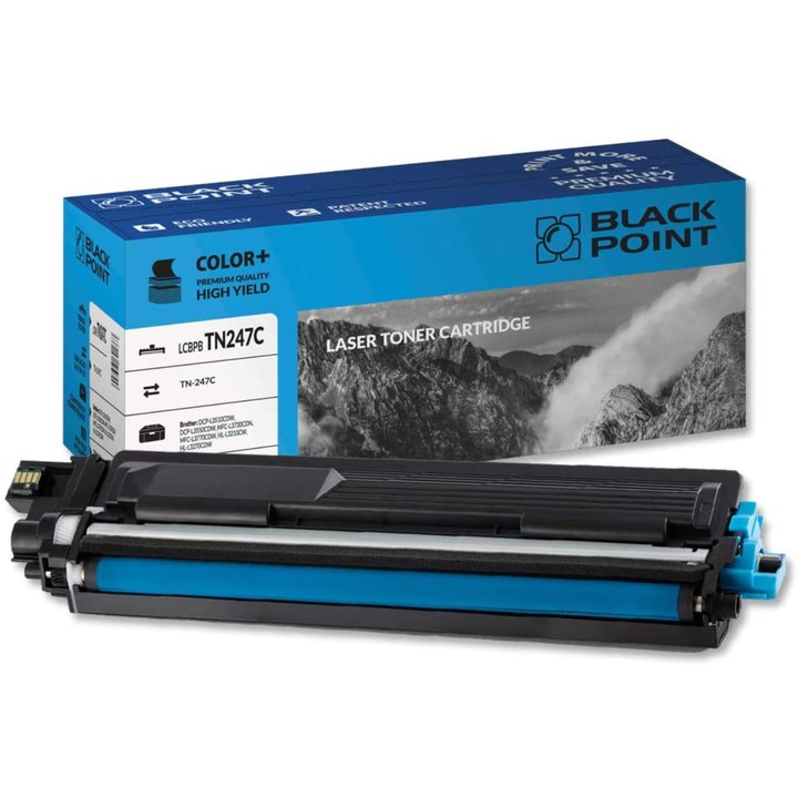 Black Point, TN-247 toner, kompatibilis a Brother HL DCP-L3510CDW / DCP-L3550CDW / MFC-L3730CDN / MFC-L3770CDW / HL-L3210CW / HL-L3270CDW készülékekkel, cián