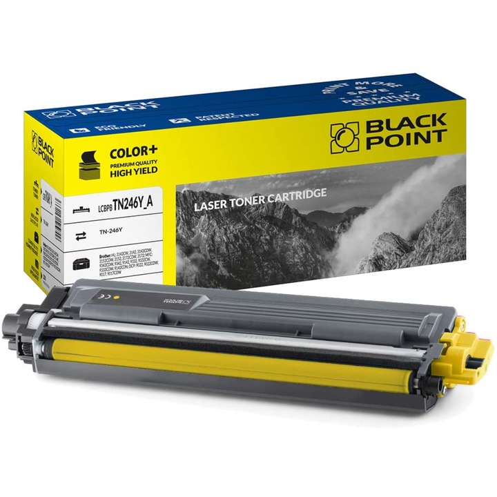 Black Point, TN-246 toner, kompatibilis: Brother HL 3142CW / 3142 / 3142CDW / 3152CDW / 3152 / 3172CDW / 3172 / MFC 9342CDW / 9342/9142/9332 / 9332CW / 9332CDW / 9142CDN / DCP 9022 / 9022CDW készülékekkel, sárga