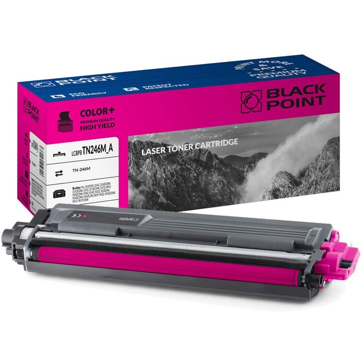 Black Point, TN-246 toner, kompatibilis a Brother HL 3142CW / 3142 / 3142CDW / 3152CDW / 3152 / 3172CDW / 3172 / MFC 9342CDW / 9342/9142/9332 / 9332CW / 9332CDW / 9142CDN / DCP 9022 / 9022CDW készülékekkel, magenta