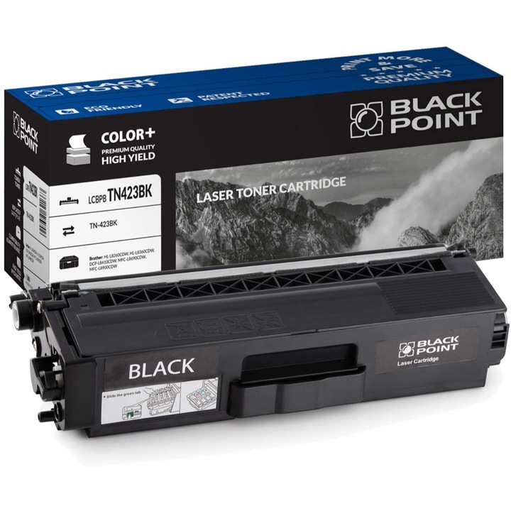 Black Point, TN-423 nyomtatófesték, kompatibilis Brother MFC L8690CDW / L8900CDW / DCP L8410CDW / HL L8260CDW / L8360CDW, fekete