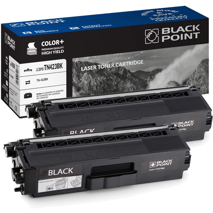 Black Point, 2 db TN-423 toner, kompatibilis a Brother MFC L8690CDW / L8900CDW / DCP L8410CDW / HL L8260CDW / L8360CDW nyomtatóval, fekete