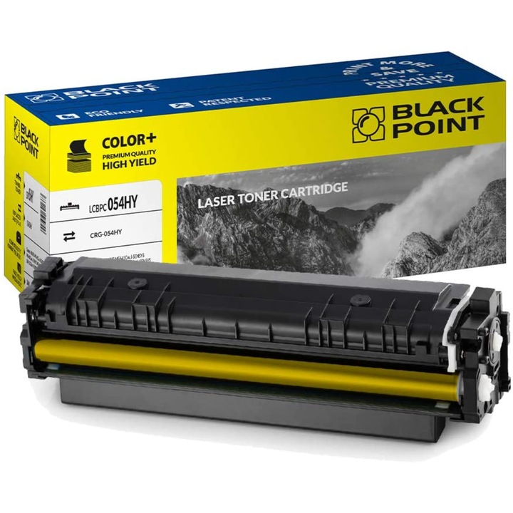 Black Point, CRG-054H nyomtatófesték, kompatibilis a Canon i-SENSYS MF641Cw / MF643Cdw / MF645Cx / LBP623Cdw / LBP621Cw, sárga