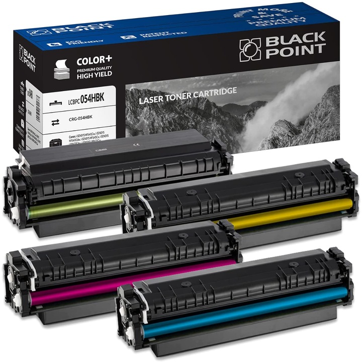 Black Point, 4 db CRG-054H toner készlet, kompatibilis a Canon i-SENSYS MF641Cw / MF643Cdw / MF645Cx / LBP623Cdw / LBP621Cw, többszínű