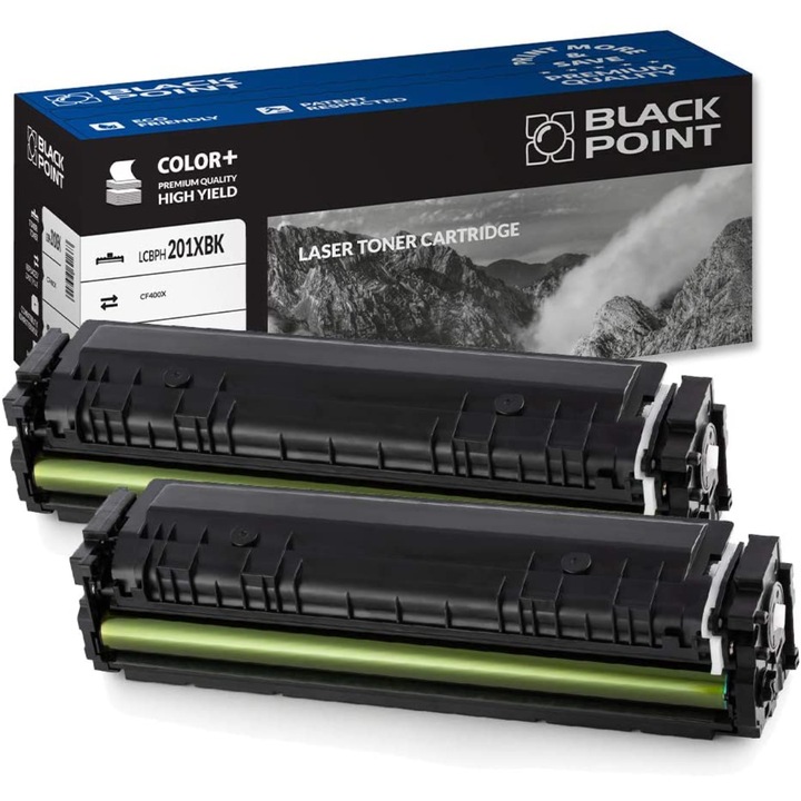Black Point, 2 db CF403X toner, kompatibilis a HP LaserJet M252n / Pro M252dw / Pro M277dw / Pro M277n / M274n készülékekkel, fekete