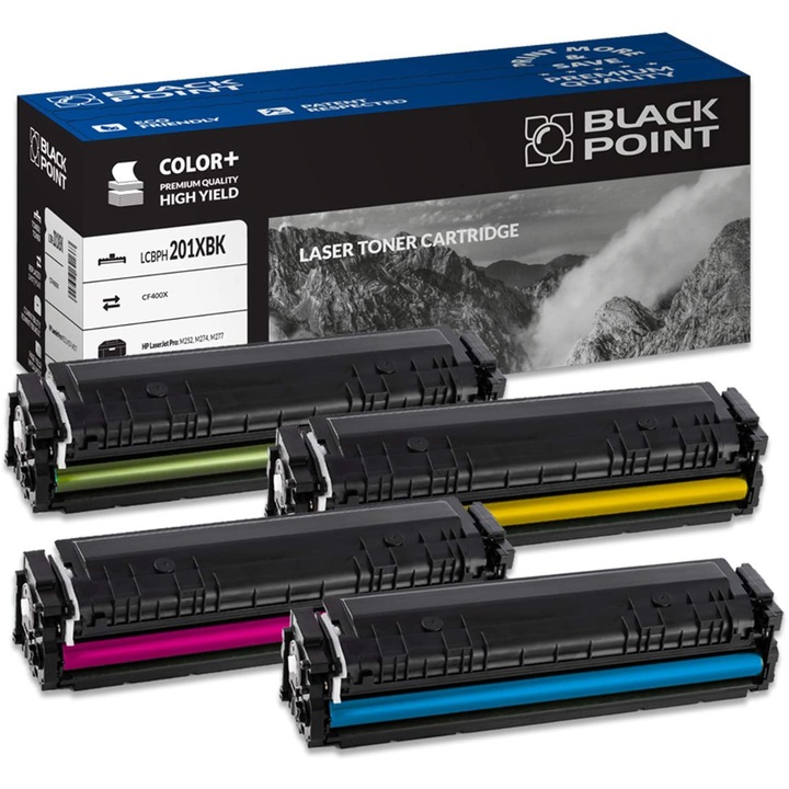 Black Point, 4 toner CF403X, kompatibilis a HP LaserJet M252n / Pro M252dw / Pro M277dw / Pro M277n / M274n nyomtatóval, többszínű
