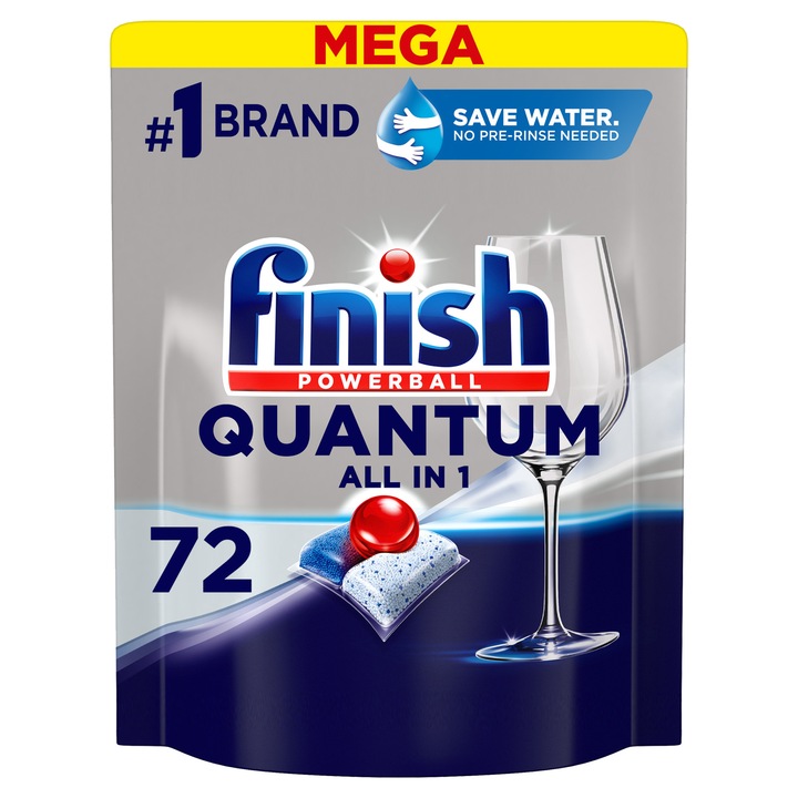 Finish Powerball Quantum All in 1 mosogatógép-kapszula, Regular, 72 db