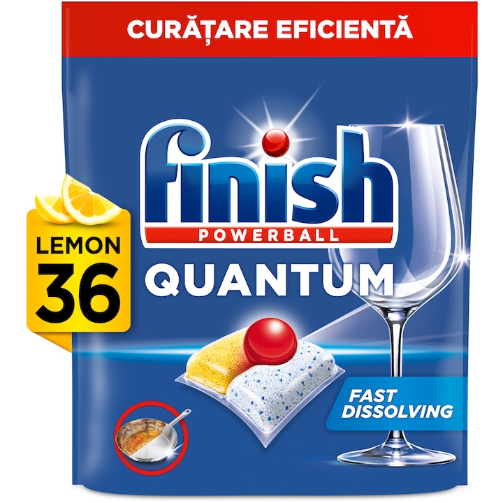 Finish Powerball Quantum All in 1 mosogatógép-kapszula, Lemon, 36 db