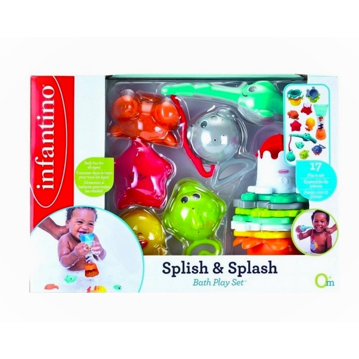 Infantino fürdőkészlet, Splish and Splash játék, tarka, 17 db