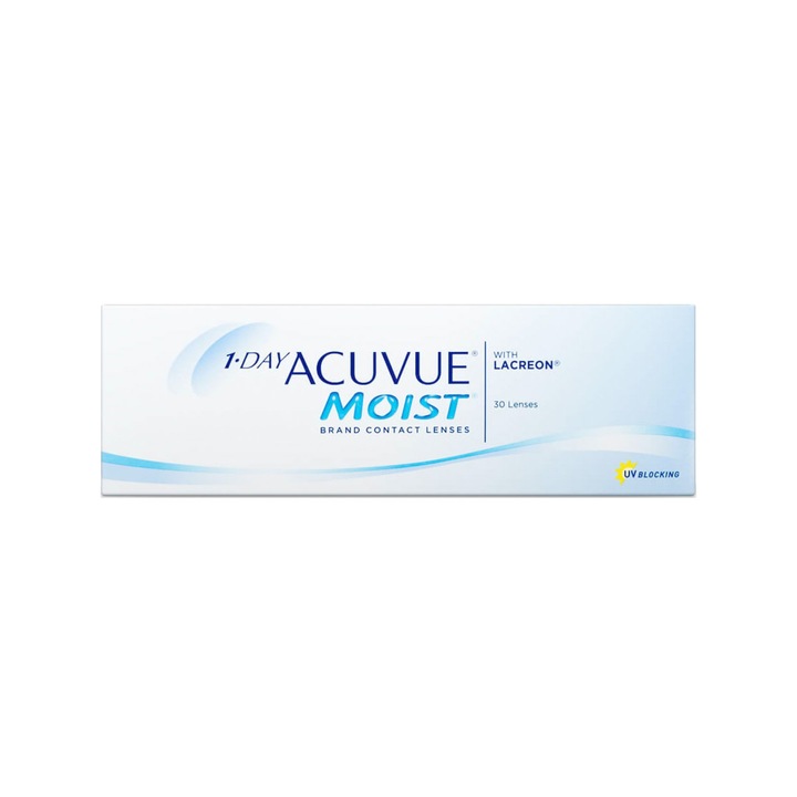 Set lentile de contact zilnice, 1 Day Acuvue Moist, -2.25, 30 bucati