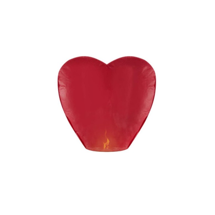 Lampion in forma de inima, 38x55x96 cm, rosu