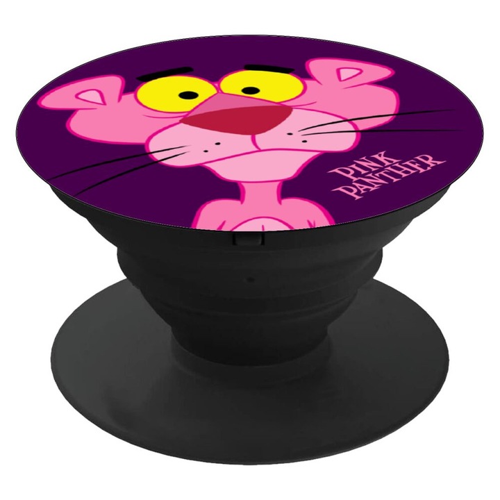 Suport telefon Pink Panther, 4 cm, Roz/Mov