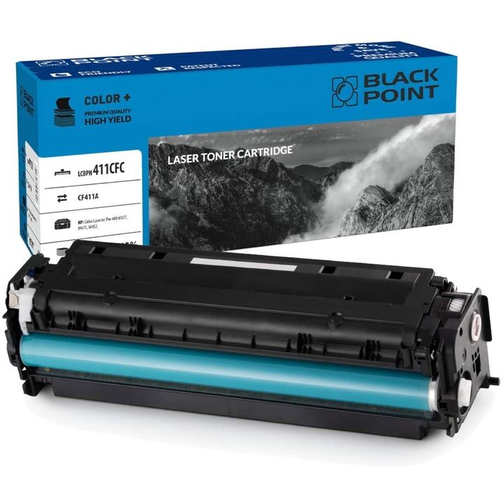Black Point, CE411A toner, kompatibilis a HP LaserJetPro MFP M475dn / MFP M475dw / M351a / MFP M375nw / M451dn / M451nw / M451dw készülékekkel, ciánkék