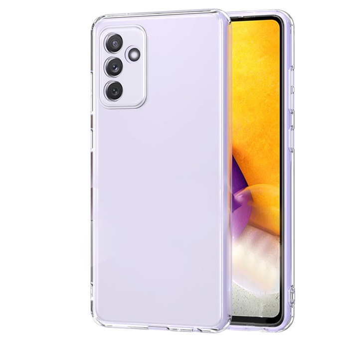 Husa Anti-Soc compatibil cu Samsung Galaxy M52 5G, Crystal Clear, Slim Fit, TPU Silicone, Extreme Protection, Transparent