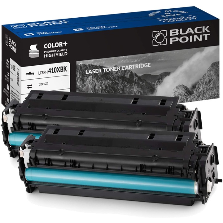 Black Point, 2 db CE410X toner, kompatibilis a HP LaserJetPro MFP M475dn / MFP M475dw / M351a / MFP M375nw / M451dn / M451nw / M451dw készülékekkel, cyan