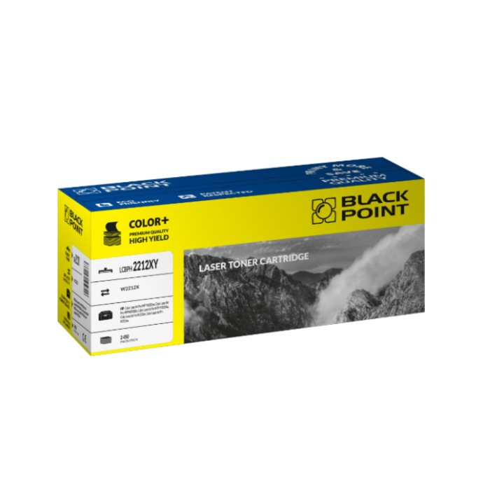 Black Point, W2212X toner, kompatibilis a HP Color Laser MFP M282nw / MFP M283fdn / M283fdw / M255dw / M255nw nyomtatóval, sárga