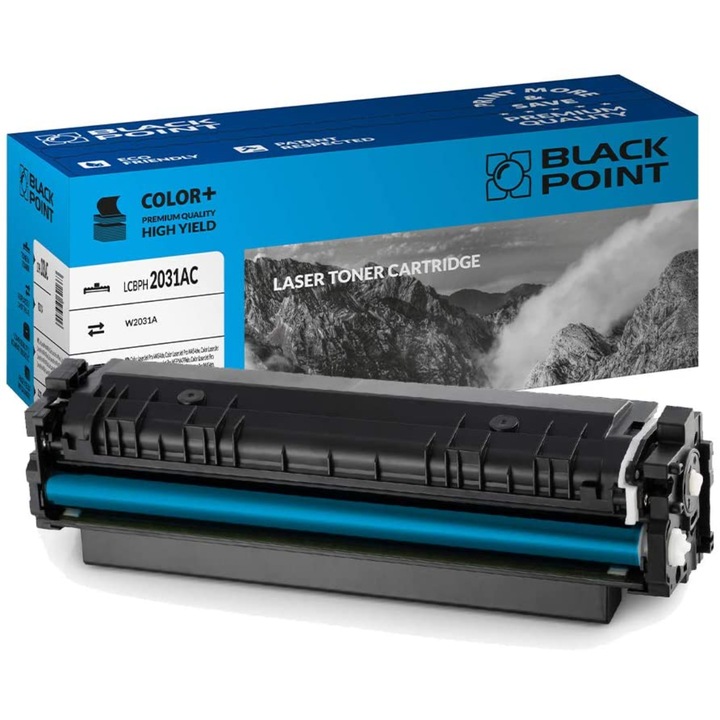 Black Point, W2033A nyomtatófesték, kompatibilis HP LaserJetPro M454dn / M454dw / MFP M479dw / MFP M479fdn / MFP M479fdw / MFP M479fnw, cián