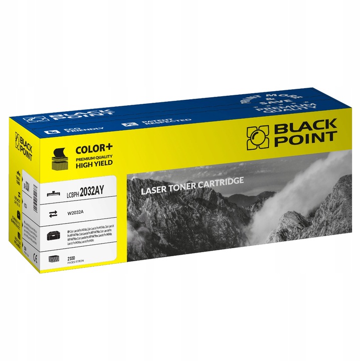 Black Point, W2033A nyomtatófesték, kompatibilis a HP LaserJetPro M454dn / M454dw / MFP M479dw / MFP M479fdn / MFP M479fdw / MFP M479fnw készülékekkel, sárga