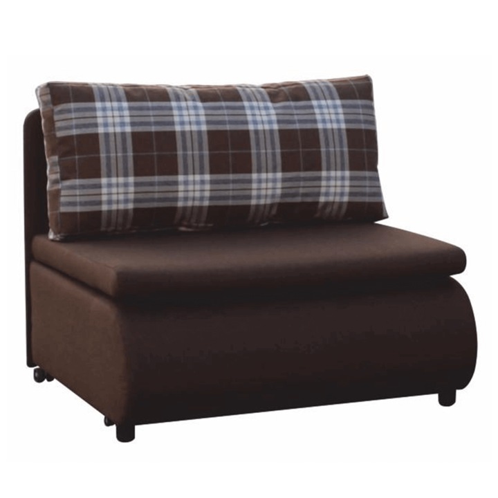 Разтегателен фотьойл с кафява текстилна тапицерия Keny 100x87x90 см