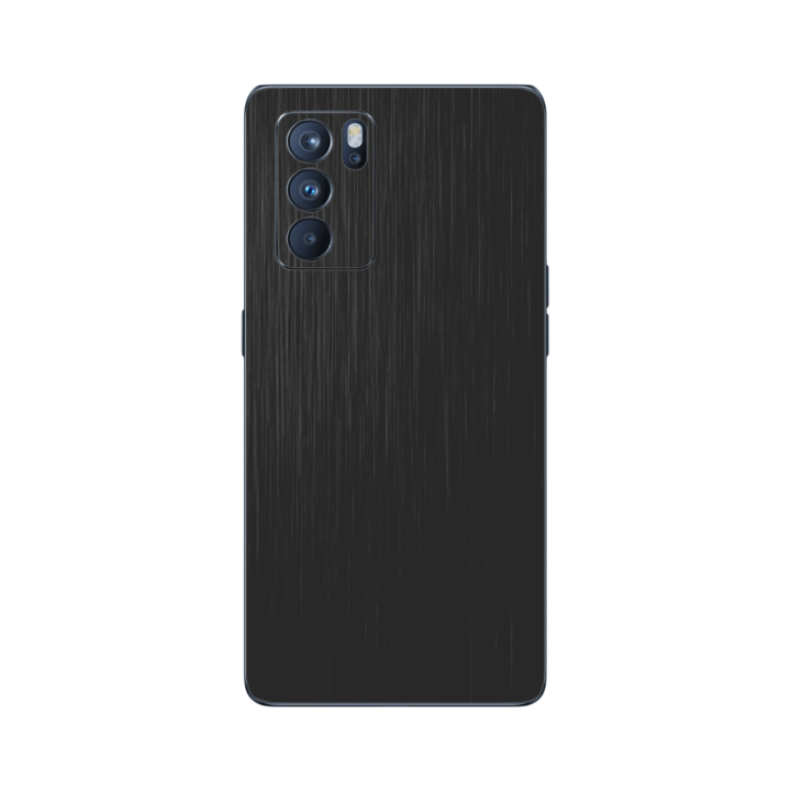 iSkinz Folie Oppo Reno 6 Pro 5G-hez – szálcsiszolt fekete 360 vágás, teljes testet fedő tapadó bőr, hát- és oldalvédő tok