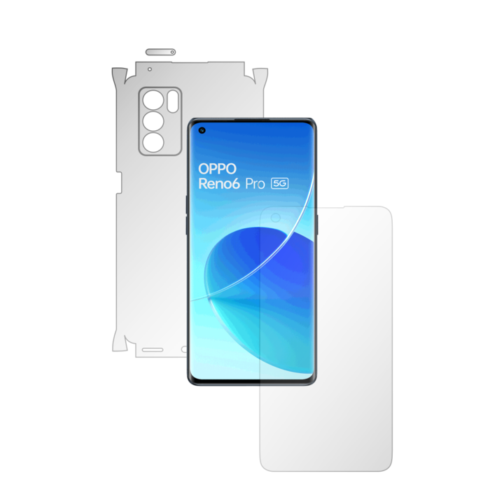 iSkinz Фолио за цяло тяло за Oppo Reno 6 Pro 5G - Invisible Skinz Matte, 360 Cut, Anti-Fingerprint, Anti-Reflective Matte Silicone for Screen, Back and Side Cover, Transparent Adhesive Skin