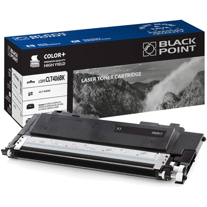 Black Point, CLT-K406S toner, kompatibilis a Samsung CLX-3305 / CLX-3305FN / CLX-3305FW / CLX-3305W / CLP-365 / CLP-365W / SL-C410W / SL-C460FW / SL-C460W készülékkel, fekete