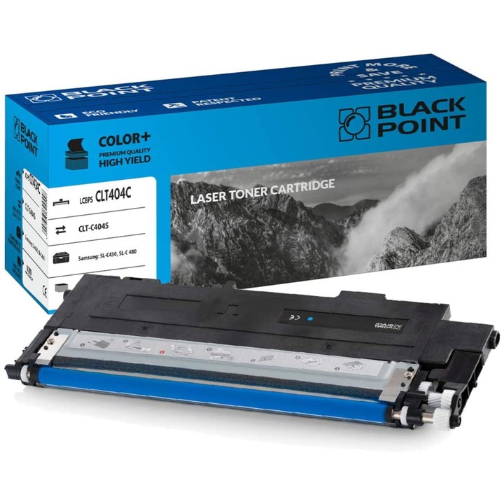 Black Point, CLT-K404S toner, kompatibilis a Samsung SL-C430 / SL-C430W / SL-C480FW / SL-C480W / SL-C480 készülékekkel, cián