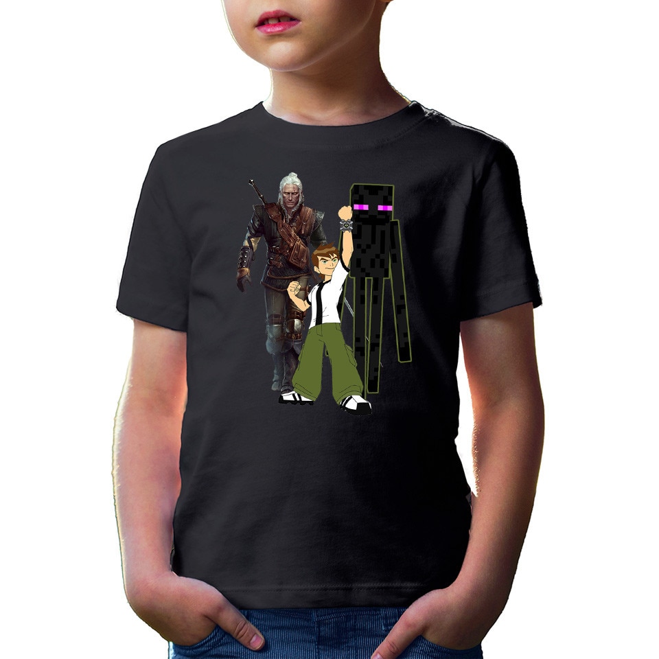 Tricou copii Ben 10 Watch Minecraft Enderman Witcher Gerald Sword ...
