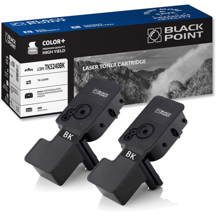 Black Point, 2 db nyomtató toner készlet TK-5240, kompatibilis Kyocera ECOSYS M5526cdn / M5526cdw / P5026CDN / P5026CDW, fekete