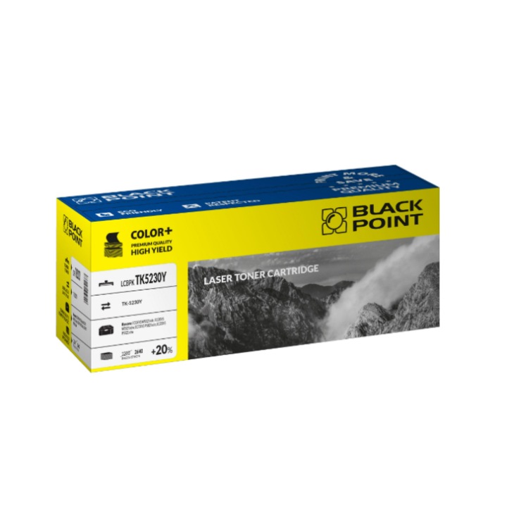 Black Point, TK-5240 toner, kompatibilis Kyocera ECOSYS M5526cdn / M5526cdw / P5026CDN / P5026CDW készülékkel, sárga