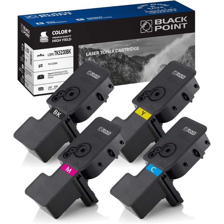 Black Point, 4 db TK-5230 toner, kompatibilis Kyocera ECOSYS M5521cdn / M5521cdw / P5021cdn / P5021cdw, többszínű
