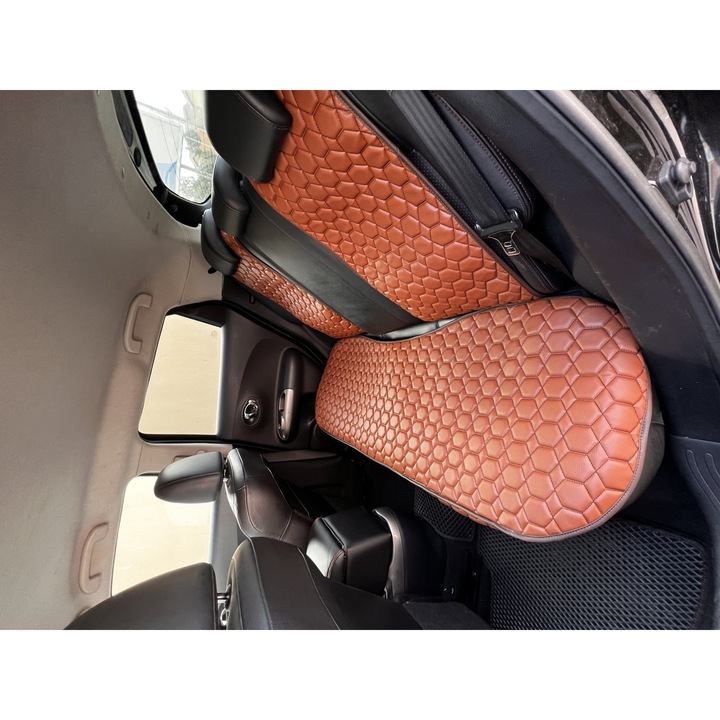 Калъфи за автомобилни седалки, универсални, HOT AUTO, ЕКО кожа, 7 броя, кафяви