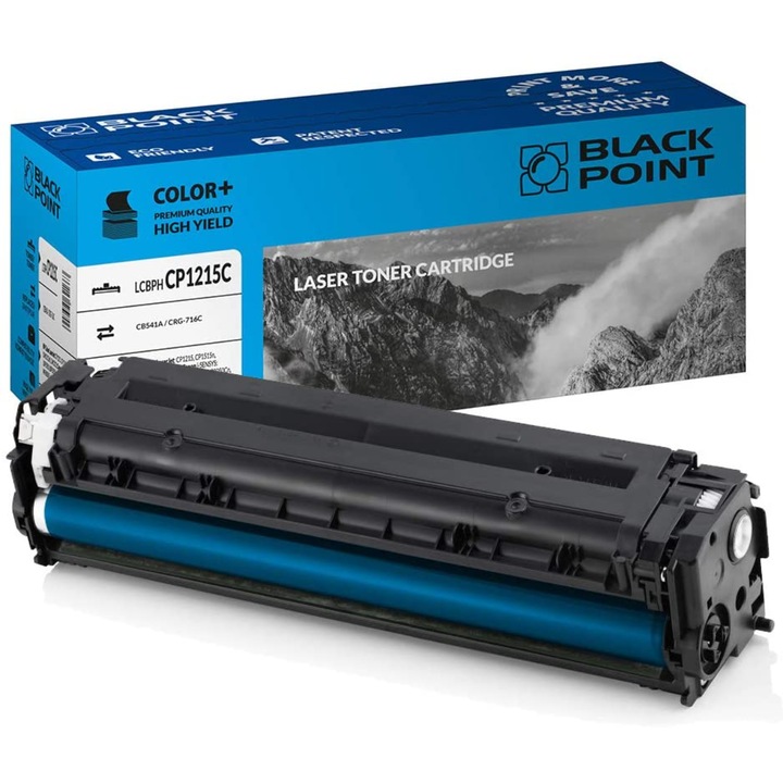 Black Point, toner, kompatibilis HP Color Laserjet CP1215 / CP1515n / CM1312nfi / CM1312 készülékkel, cián